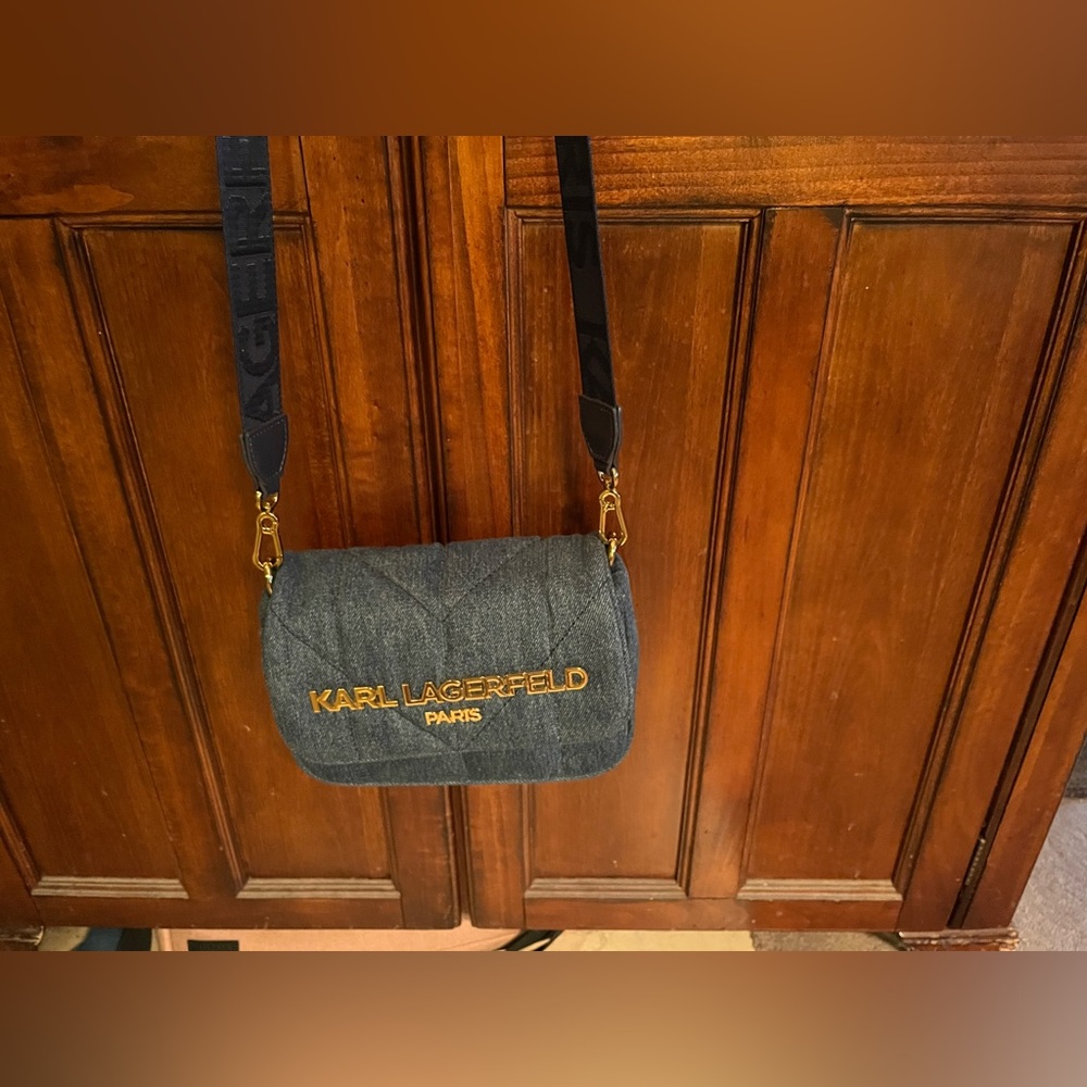 Karl Lagerfeld Denim Blue Messenger Bag - Picture 12 of 12